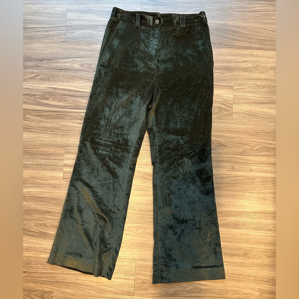 Moncler Corduroy Pants Dark Emerald Size EU 46